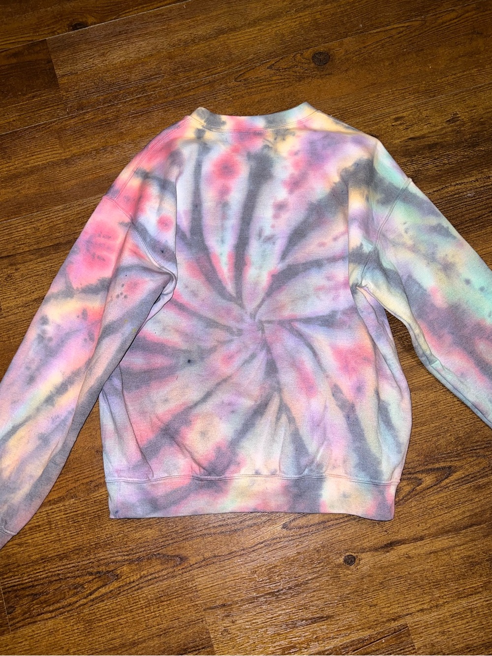 Dr Pepper Pastel Rainbow Tie Dye Graphic Fleece Crewneck Sweatshirt Y2K Size M - Picture 3 of 8